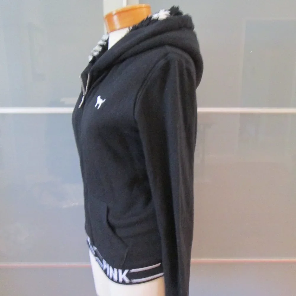 *SOLD* PINK Victoria's Secret Faux Fur Lined Hoodie - Picture 2 of 6
